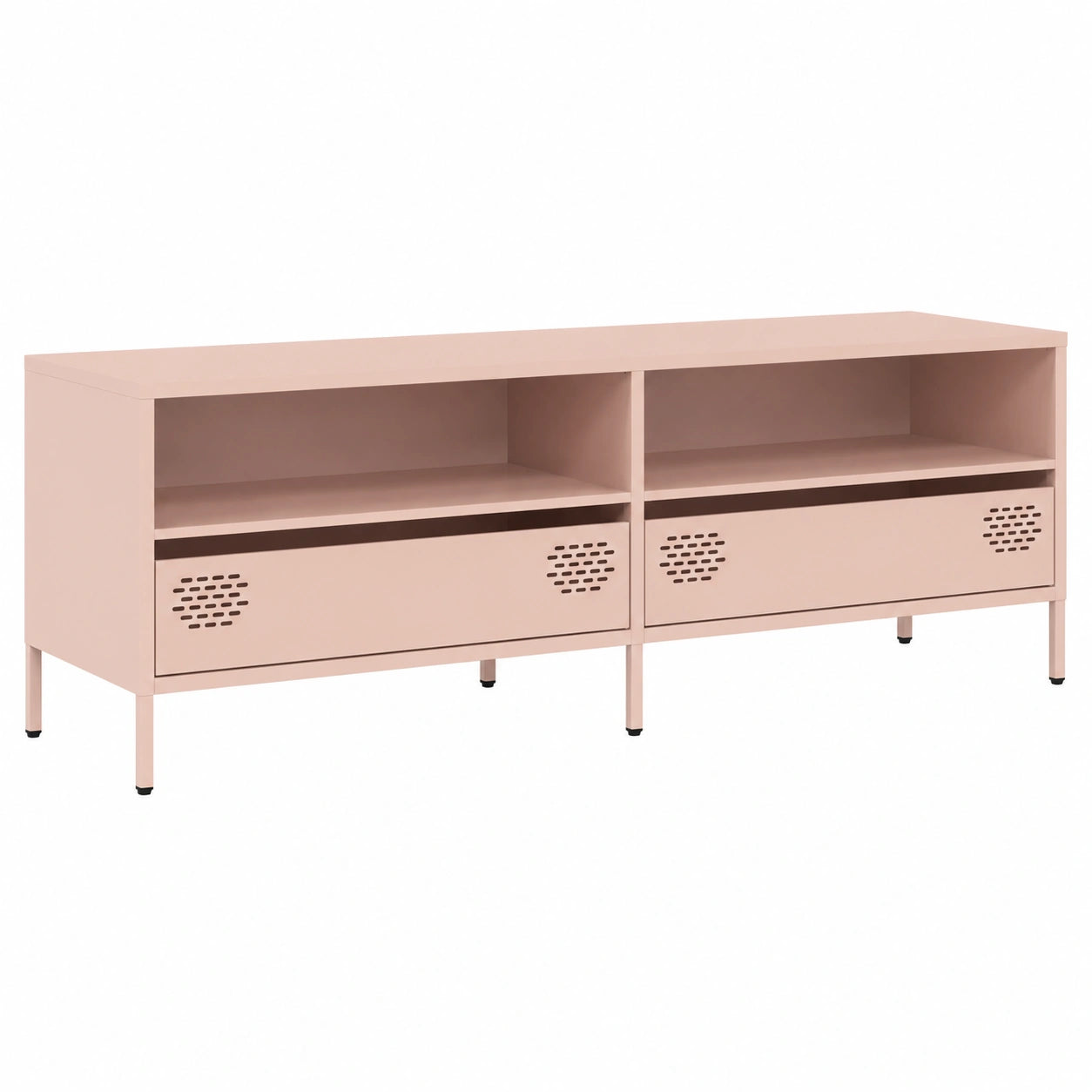 Carrello TV Industriale Rosa con Doppio Scomparto e Cassetti