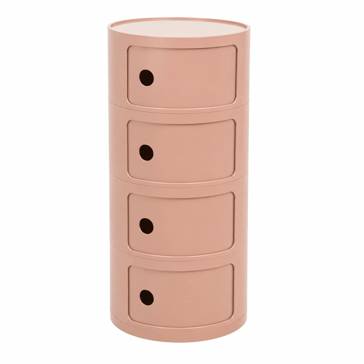 Comodino nordico rotondo a 4 livelli in rosa - Mobile laterale creativo ed elegante