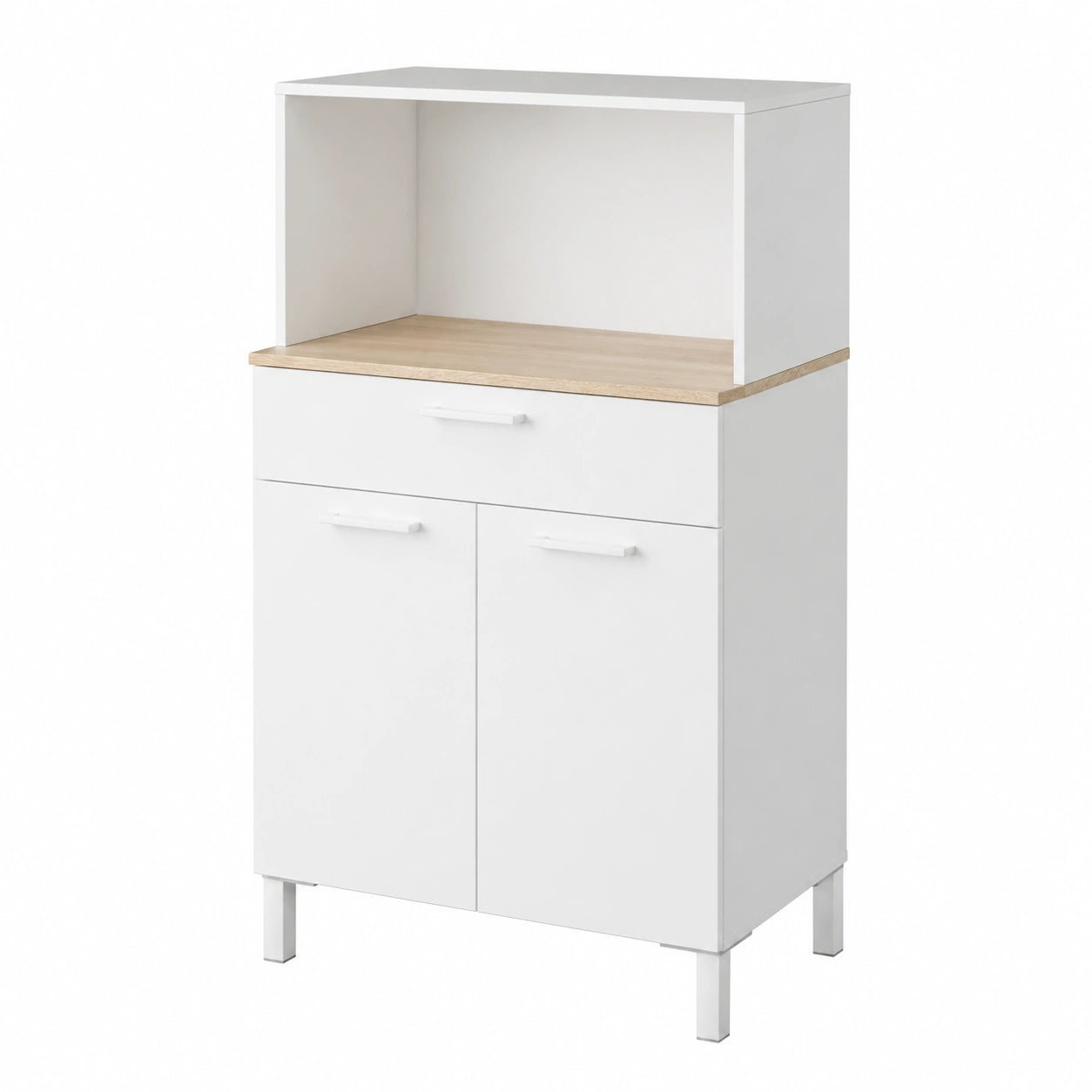 Credenza da Cucina Nordica Bianco e Rovere, Miroytengo Yuka 72x126x40 cm