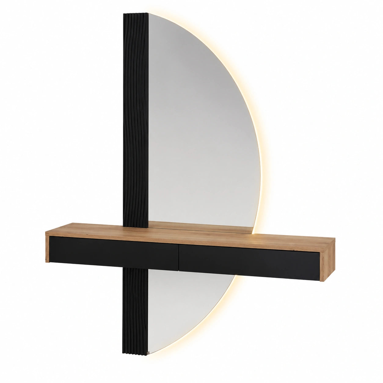 Tocador regolabile Vicco Melisa 120 cm, Nero, con 2 cassetti