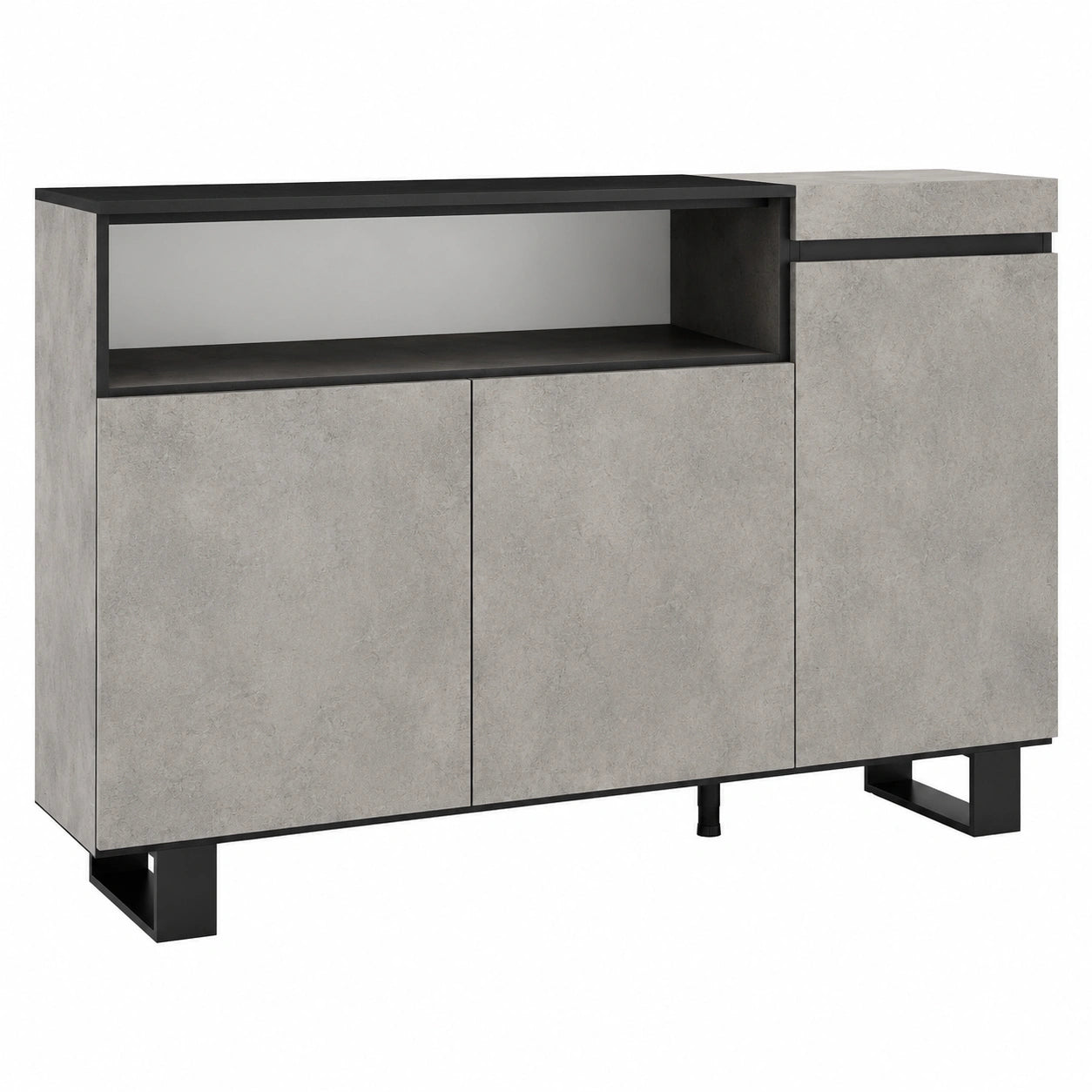 Credenza Industriale Moderna 150x87x35cm con 3 Ante, Perfetta per Cucina e Ingresso