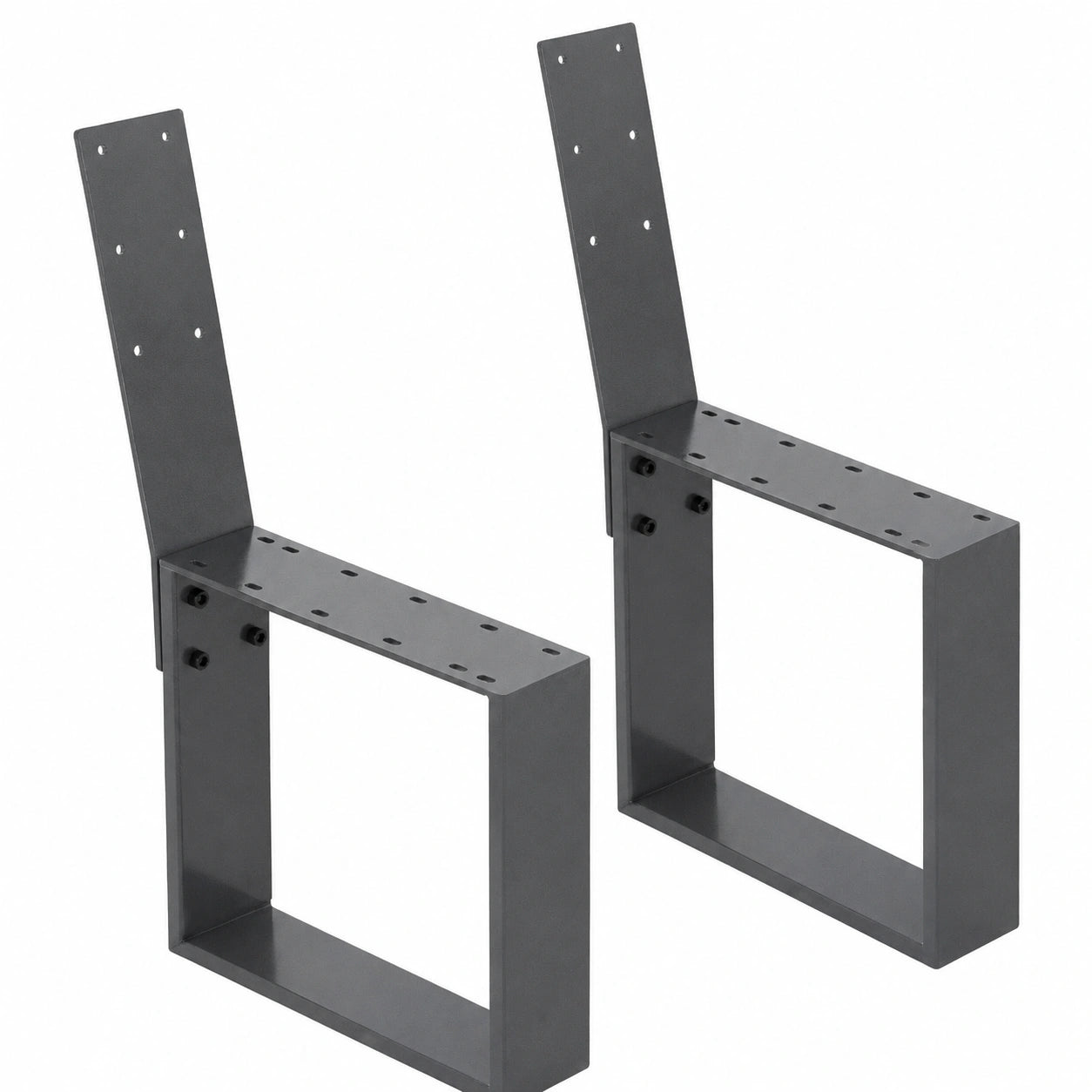 Set 2 Gambe per Panca in Acciaio Antracite 40x78,5 cm Stile Industriale Antiruggine