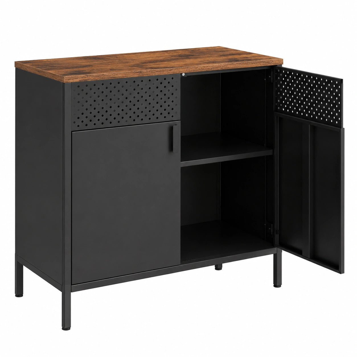 Armadio Metallo SONGMICS con Ripiani Regolabili, Ante Magnetiche, Design Vintage, 40x80x76 cm
