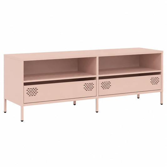 Carrello TV Industriale Rosa con Doppio Scomparto e Cassetti
