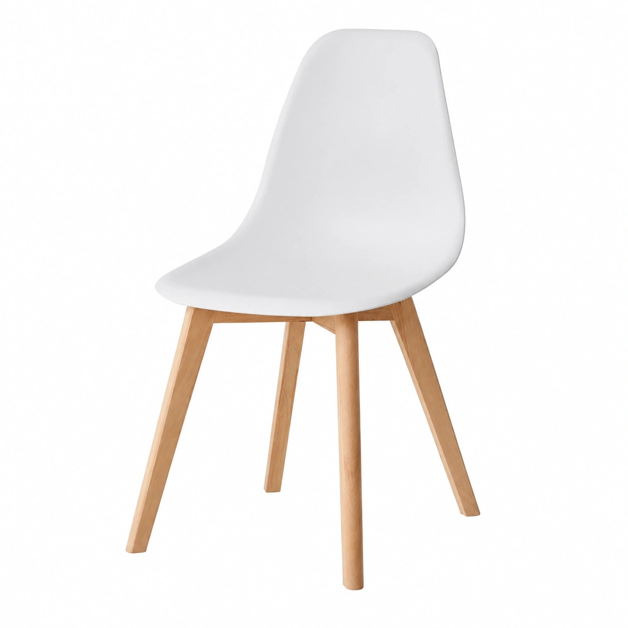 GrandCA HOME Set di 4 Sedie Nordiche con Gambe in Legno, Ideali per Sala da Pranzo e Soggiorno (Bianco)
