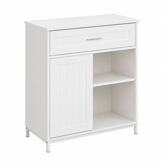 Mobile Buffet WOLTU con Ante Scorrevoli e Cassetto, Credenza in Legno Salvaspazio, Ripiano Regolabile, per Cucina e Sala da Pranzo, 70x30x80,2 cm, Bianco