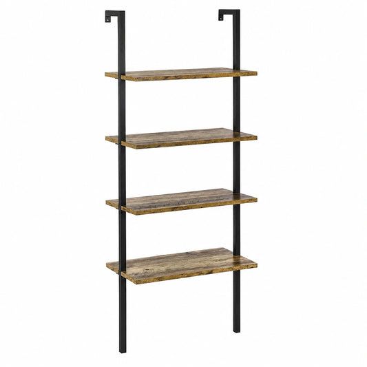HOMCOM Scaffale Industriale a 5 Livelli in Legno e Metallo, 60x30x184.5 cm, Colore Marrone