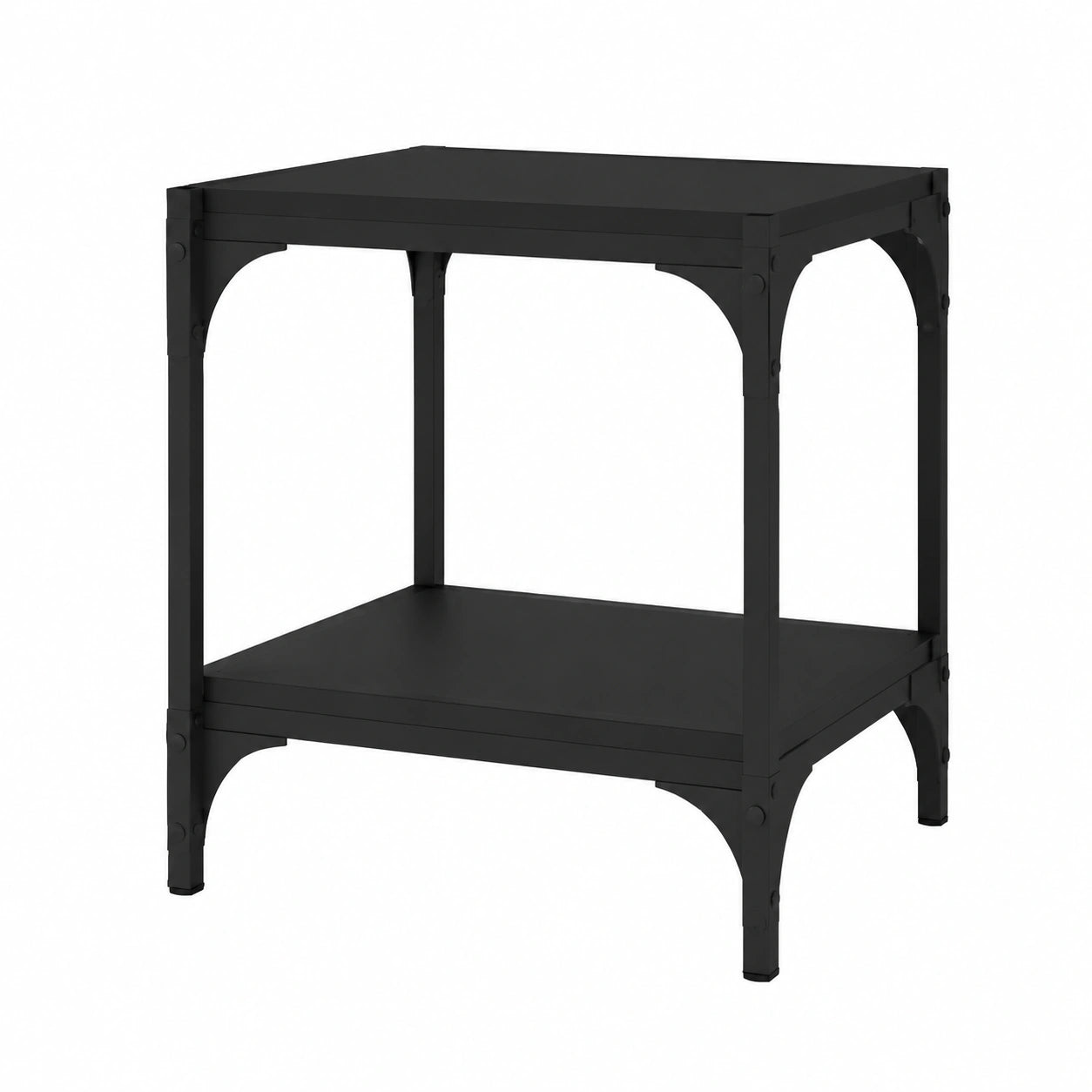 Mobile TV industriale in legno e acciaio, nero, 40x33x41 cm, per soggiorno
