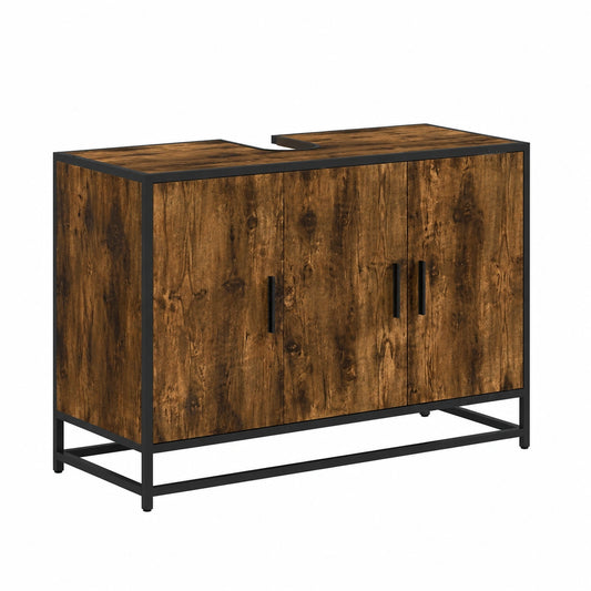 Mobile da bagno vintage con struttura in metallo e grande capacità di archiviazione, design elegante e resistente all'umidità