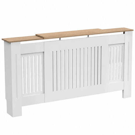 Copertura Radiatore Regolabile in MDF Bianco Stile Shaker per Soggiorno