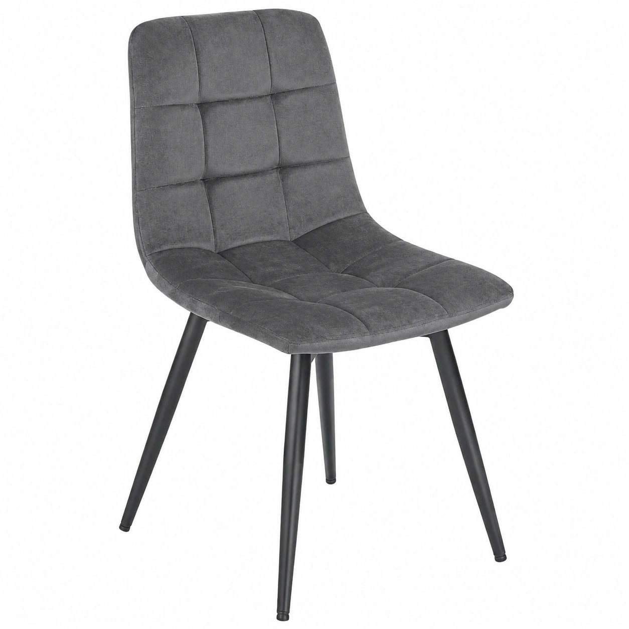Sedie Girevoli in Velluto Grigio Scuro con Gambe in Metallo, Set da 4 per Cucina e Soggiorno