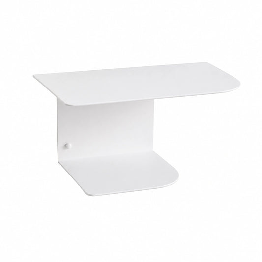 Set di 2 Comodini Sospesi per Camera da Letto 40x20 cm, Bianco, con 2 Ripiani