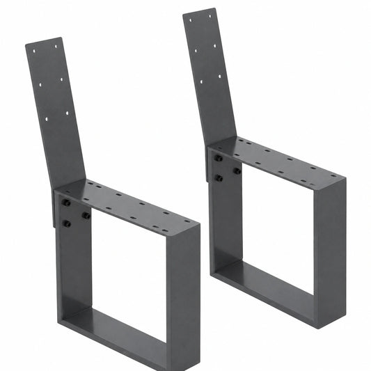 Set 2 Gambe per Panca in Acciaio Antracite 40x78,5 cm Stile Industriale Antiruggine
